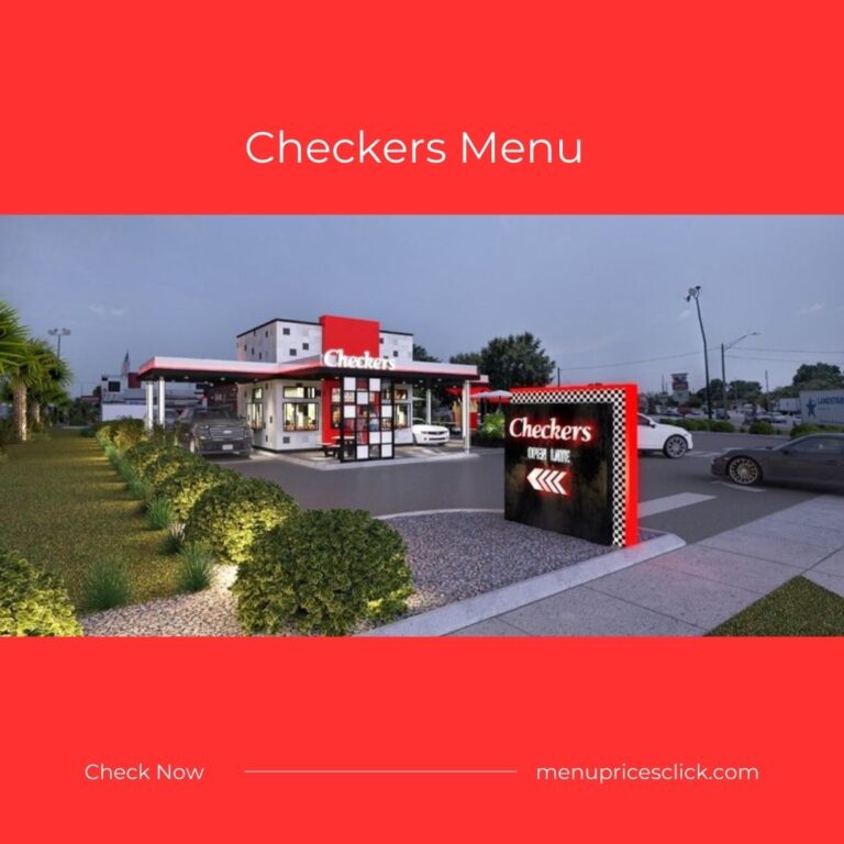 Checkers Menu – Burgers, Fries, Wings, Hot Dog, 2024