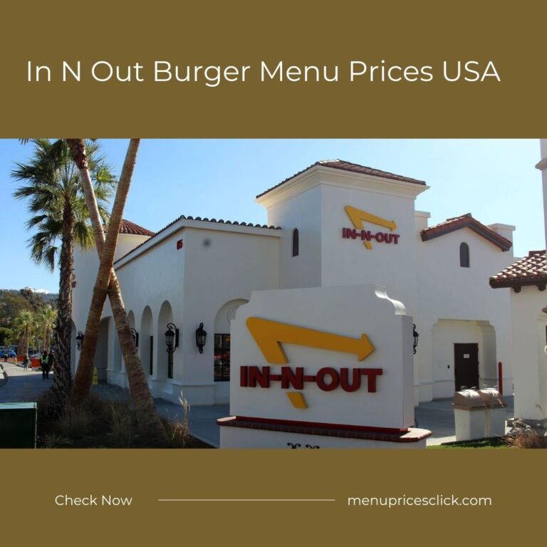 In N Out Burger Menu Prices USA- Burger & Fries, Combos 2024
