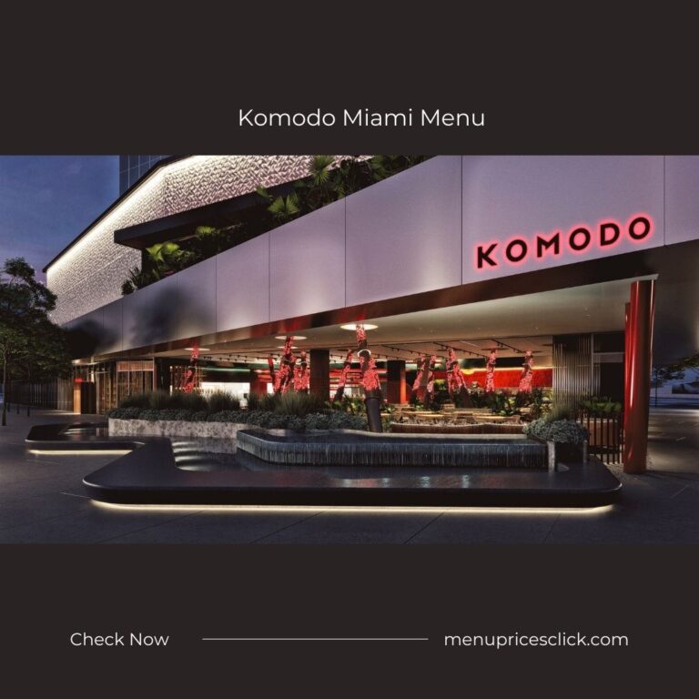 Komodo Miami Menu – Southeastern Asian Cuisine 