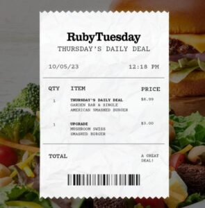Ruby Tuesday Thursday’s Daily Deal