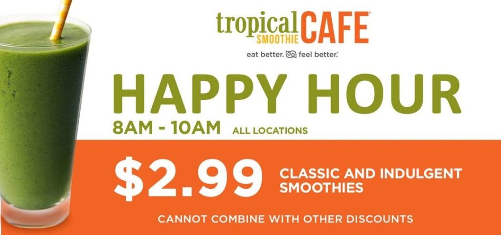 Tropical Smoothie Happy Hour Prices