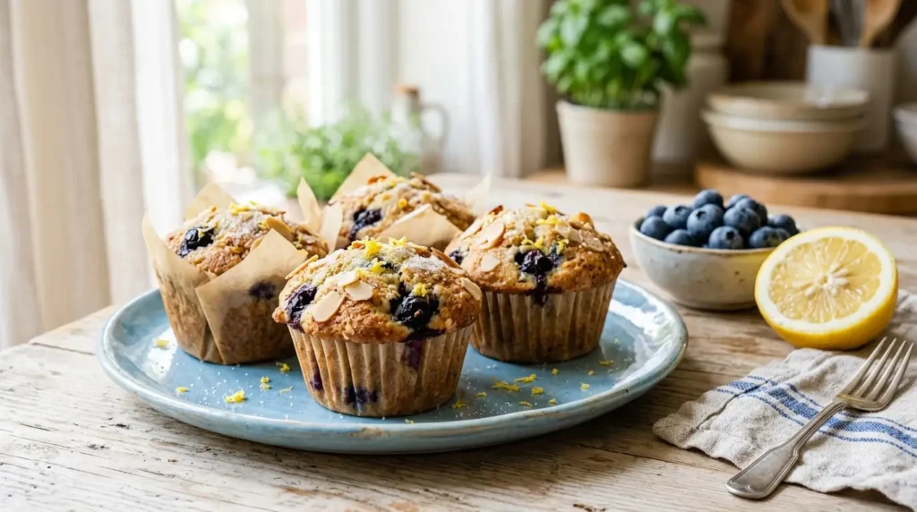 Blueberry Almond Muffins - 6 Easy Recipes to Try 10 Lemon Blueberry Almond Muffins