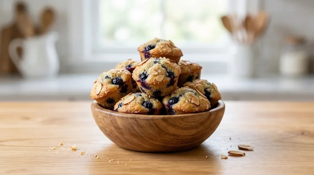 Blueberry Almond Muffins - 6 Easy Recipes to Try 8 Mini Blueberry Almond Muffins