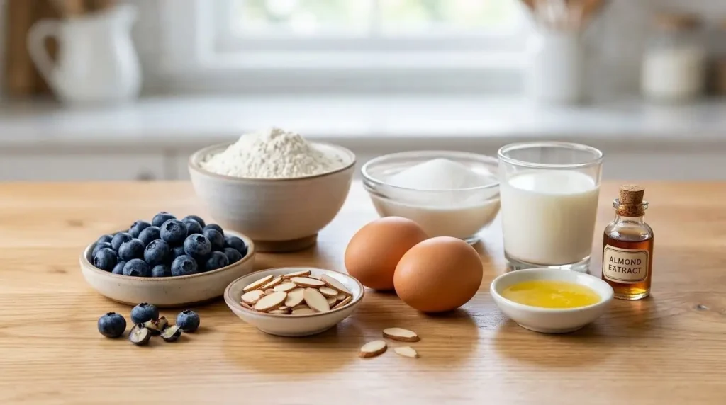 Blueberry Almond Muffins - 6 Easy Recipes to Try 9 Mini Blueberry Almond Muffins Ingredients