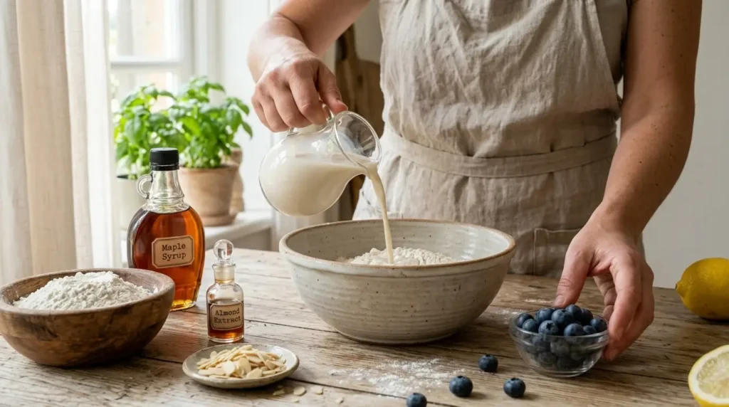 Blueberry Almond Muffins - 6 Easy Recipes to Try 5 Vegan Blueberry Almond Muffins ingredeients