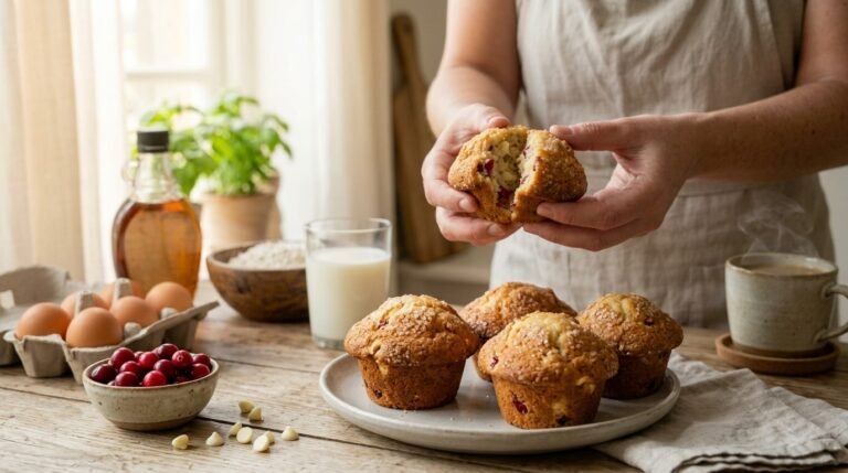 White Chocolate Cranberry Muffins (Bakery-Style) 3 White Chocolate Cranberry Muffins