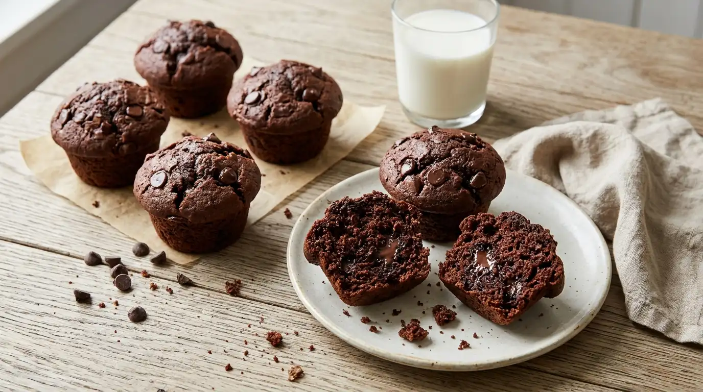 Double Chocolate Muffins Soft, Moist and Easy 1 Double Chocolate Muffins