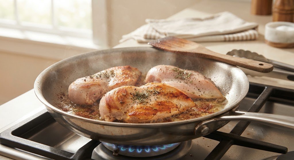 Creamy Tuscan Chicken (Easy 30-Minute Recipe) 3 searing-chicken-for-tuscan-sauce