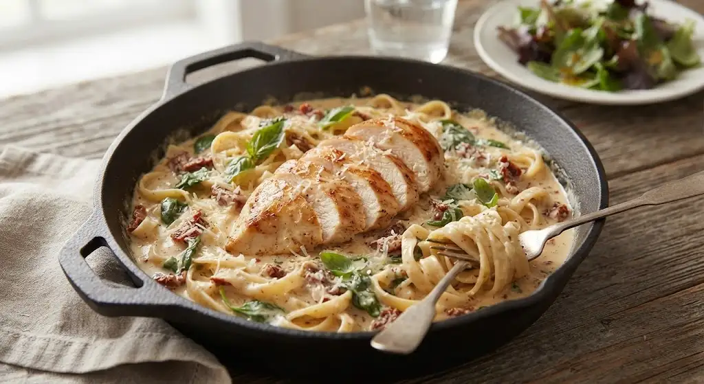 Creamy Tuscan Chicken (Easy 30-Minute Recipe) 5 tuscan-chicken-over-pasta